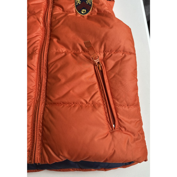 Ralph Lauren Reversible Kid's Feather Down Puffer Vest Stripe Solid Crest Size 5 - Picture 14 of 16
